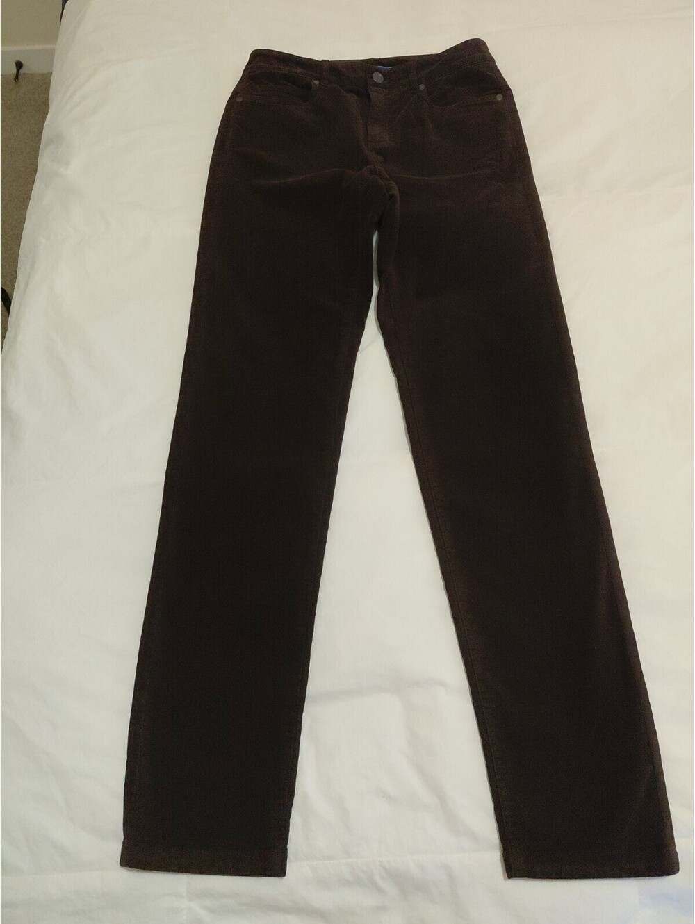 J. McLaughlin Velour Pants Brown Sz 2 5 Pocket Excellent Condition #5